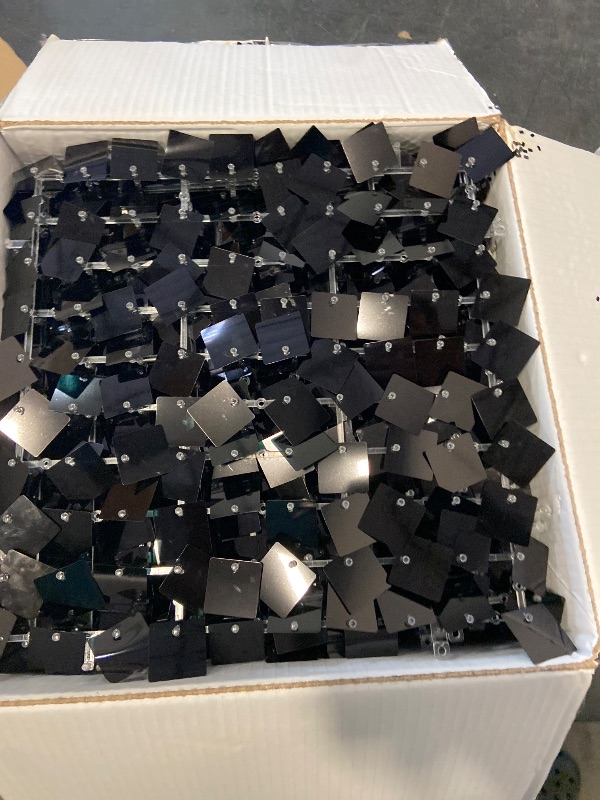 Photo 1 of COKAOBE Black Shimmer Wall Backdrop, 24PCS Square Sequin Shimmer Backdrop Panel, Photo Backdrops for Birthday, Anniversary, Wedding, Graduation & Bachelorette Party Decoration