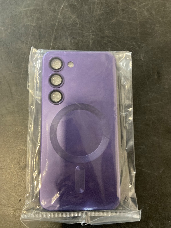 Photo 1 of Magnetic for Samsung Galaxy S22 Plus Case for Women Men Girls [Compatible with MagSafe][Camera Lens Protector] Matte Cute Slim Soft Silicone Bumper Shockproof Metallic Phone Case, Dark Purple