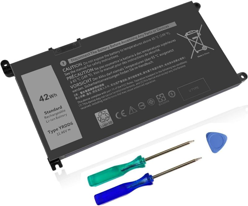 Photo 1 of YRDD6 Laptop Battery Replacement for Dell inspiron 7586 3583 3593 3582 3501, inspiron 15 5000 Series 5593 5582 5584 5594 5598 5585 14 3493 5482 5485 5491 5493 Vostro 5481 1VX1H P93G P75F Computer.