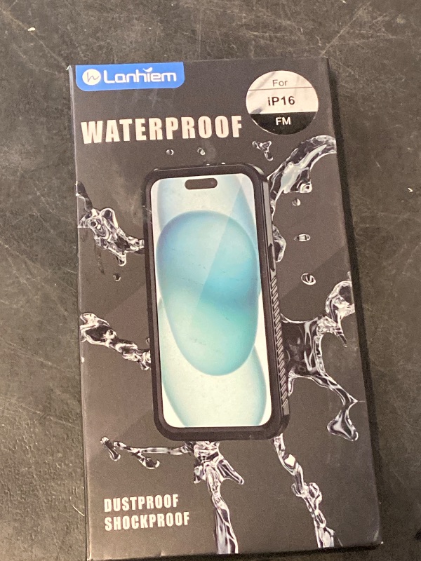 Photo 1 of Lanhiem for iPhone XR Case, IP68 Waterproof Dustproof Case with Built-in Screen Protector, Heavy Duty Full Body Protective Phone Cover for iPhone XR, Black/Clear