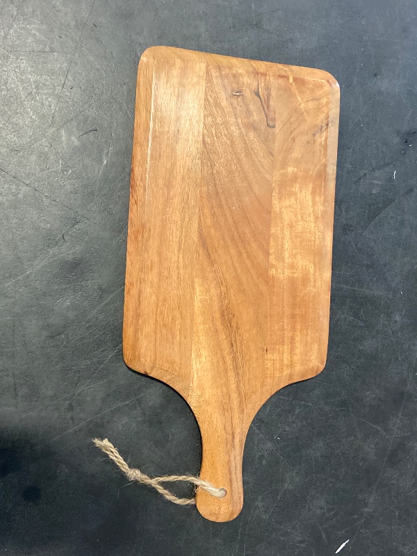 Photo 1 of Samhita Acacia Wood Cutting Board, for Meat, Cheese, Bread, Vegetables & Fruits, with Grip Handle (15" x 7")