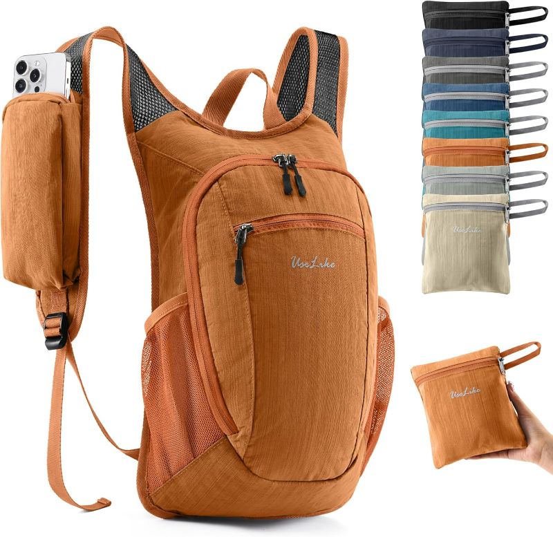 Photo 1 of 10L Small Hiking Backpack Travel Daypack Lightweight Packable Back Pack for Women Men(Orange)