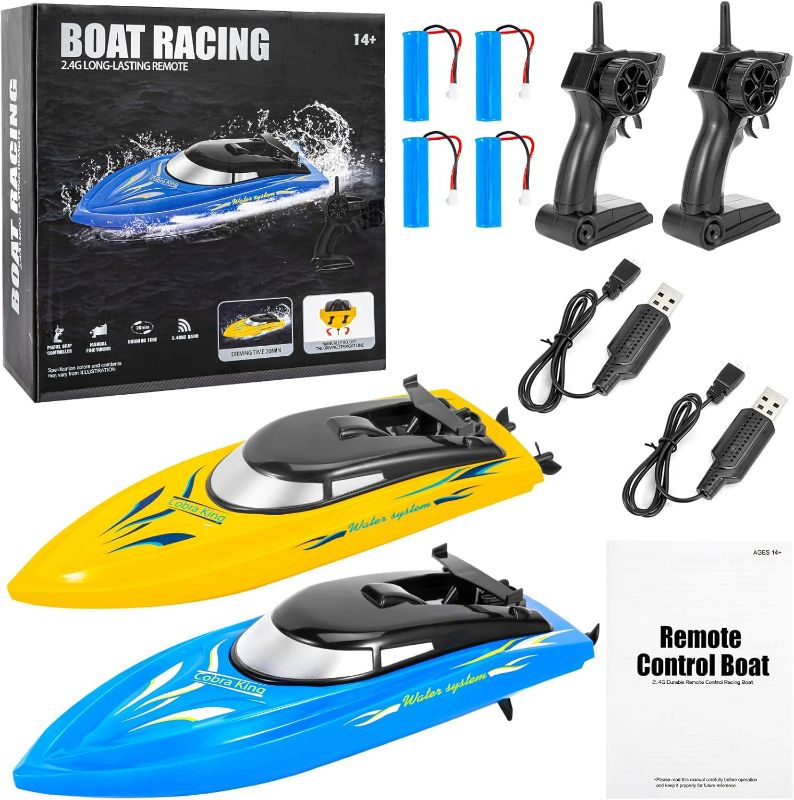 Photo 1 of RC Boats, 1PACK Remote Control Boat, Waterproof Electric Fast Speed Boat for Adults Kids Water Play, Summer Water Games for All Age
