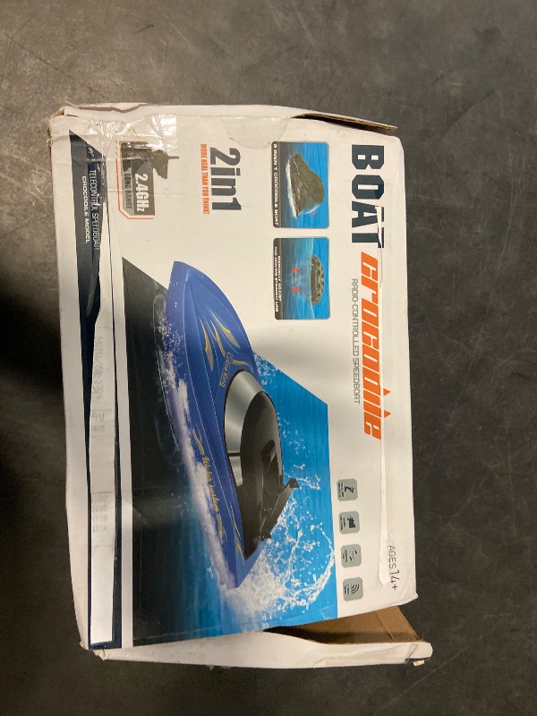 Photo 1 of RC Boats, 1PACK Remote Control Boat, Waterproof Electric Fast Speed Boat for Adults Kids Water Play, Summer Water Games for All Age