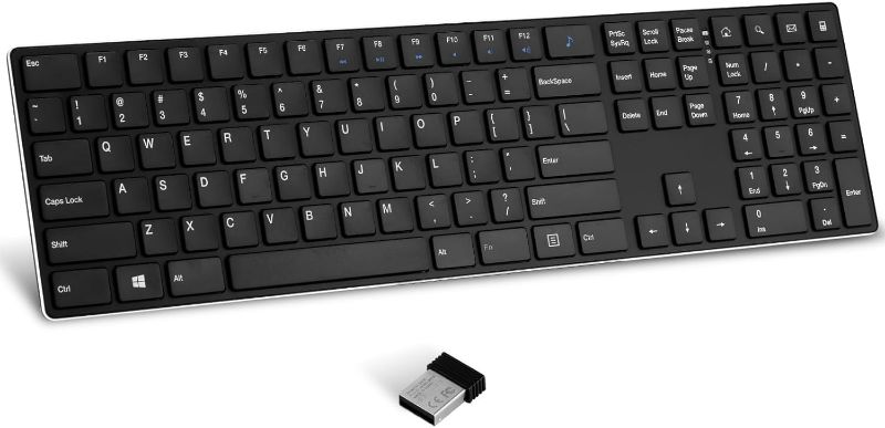 Photo 1 of TIETI K01R Wireless Keyboard, 2.4G Slim and Compact Wireless Keyboard with Numeric Keypad, Long Battery Life, Lag-Free for PC Laptop Computer Windows, Black