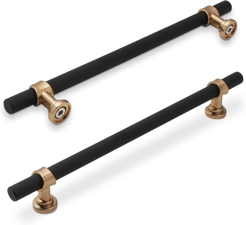 Photo 1 of 10 Pack 7-1/2 Inch Cabinet Pulls knurled Matte Black and Champagne Bronze Kitchen Cabinet Handles Aluminum and Zinc Alloy Drawer Pulls Solid Cabinet