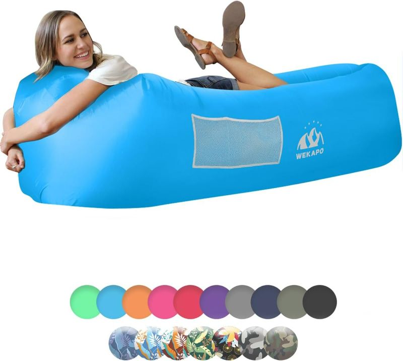 Photo 1 of WEKAPO Inflatable Sun Lounger, Air Sofa, Hammock, Portable, Waterproof and Leak-Proof, Ideal for Backyard, Beach, Travel, Camping, Picnics and Music Festivals