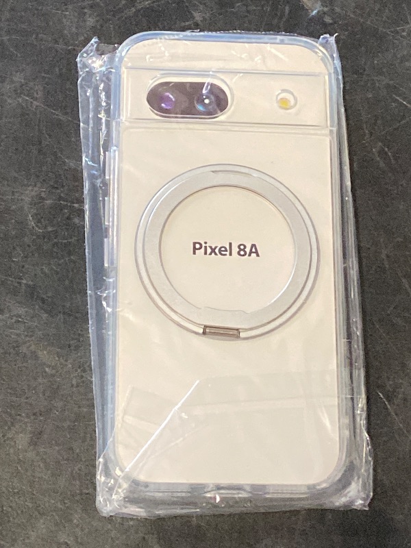 Photo 1 of for Google Pixel 8A Case, 360 Ring Stand Premium Case, Strong Magnetic Compatible with MagSafe Wireless Charging, Drop Protection Phone Case 165 - Glossy Clear