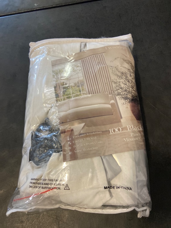 Photo 1 of 52" Width Each Panel) - NICETOWN Greyish White 100% Blackout Linen Curtains 90" Long, Farmhouse Thick Completely Blackout Window Treatment Panels Thermal Insulated Drapes for Living Room 
