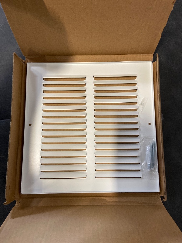 Photo 1 of 8"W x 8"H [Duct Opening Size] Steel Return Air Grille, Air Return Vent Cover for Ceiling and Sidewall - HVAC Air Vent Covers - [Outer Dimensions: 9.75"W x 9.75"H]