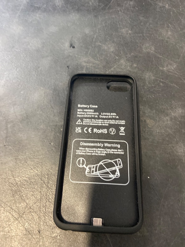Photo 1 of YHO Battery Case for iPhone 8/7/6s/6/SE(2020), 6000mAh Portable Rechargeable Charger Case for iPhone 6s/6 Extended Battery Pack for iPhone 8/7/SE(2020) Protective Charging Case (4.7 inch) -Black