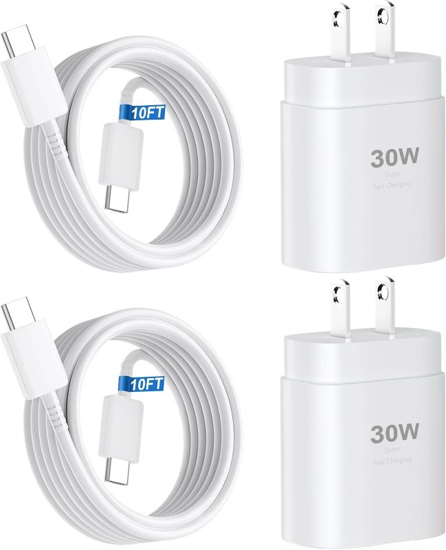 Photo 1 of iPhone 17 16 15 Charger Fast Charging,30W USB C iPhone 17 16 15 Pro Max Charger Block & 10FT Long Type C Cable Cord for iPhone 17/17 Air/17 Pro/17 Pro Max/16/16 Pro/16 Pro Max/15/15 Pro Max,White