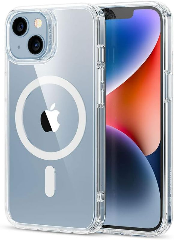 Photo 1 of ESR for iPhone 14/iPhone 13 Case, Compatible with MagSafe, Classic Hybrid Magnetic Mobile Phone Case iPhone 14/13 Case, Military Standard, Drop Protection, Clear