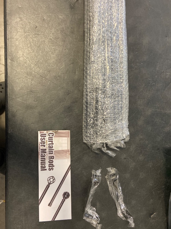 Photo 1 of Black Curtain Rods for Windows 28 to 48 Inch, 2 Pack 5/8" Diameter Heavy Duty Metal Adjustable Small Drapery Rod With Bracket