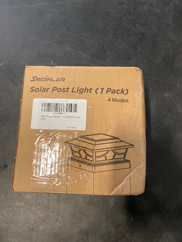 Photo 1 of SIEDiNLAR Solar Post Lights Outdoor 4 Modes Deck Fence Post Cap Light for 4x4 5x5 6x6 Vinyl Wooden Posts Patio Garden Decor, Warm White & Cool White Dynamic Lighting Black (1 Pack)