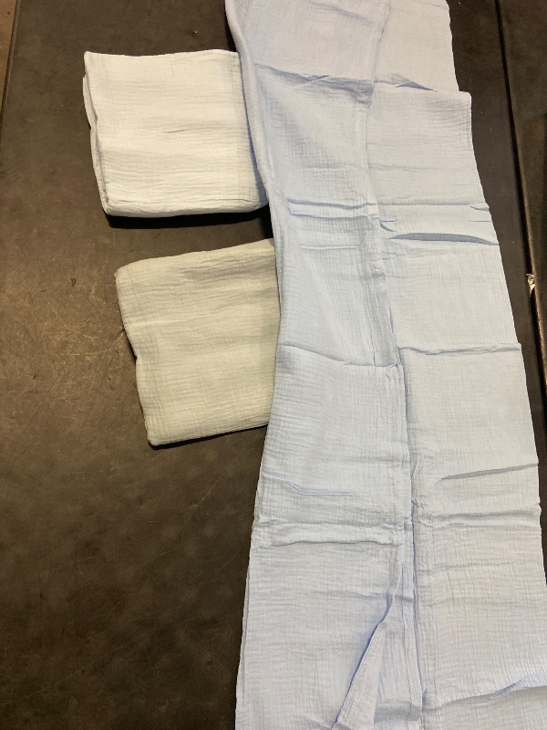 Photo 1 of E Pack Meracorallo Muslin Swaddle Blanket, 100% Cotton Receiving Blanket Soft and Breathable Swaddle Wrap for Baby Boys and Girls, Sky Blue