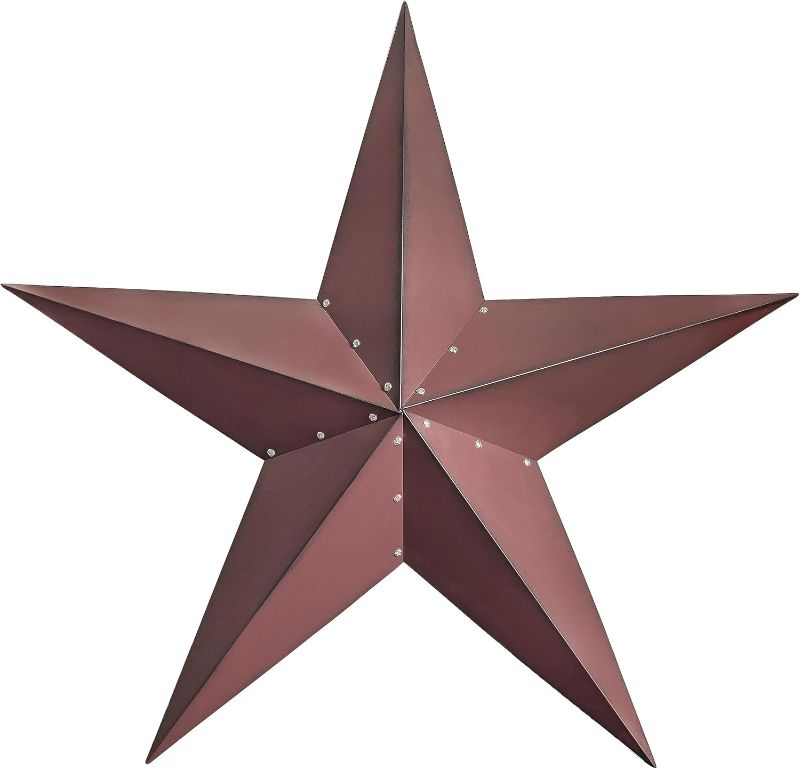 Photo 1 of 48" Large Barn Star-Red Black Barn Stars Outdoor Decoration-Metal Star for Outside Texas Stars Art Rustic Vintage Western Country Home Farmhouse Primitive House Decor- Primitive Wall Décor