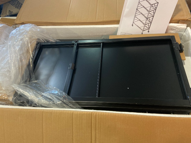 Photo 1 of 5 Tier Foldable Storage Shelves, Expandable Folding Shelving Units with Wheels, Changeable into 2 Shelf Units, Collapsible Adjustable Storage Rack Metal Shelves for Storage, Pantry, Garage, Kitchen