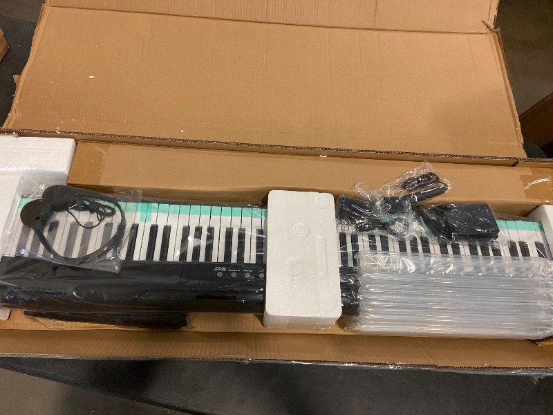 Photo 1 of 88 Key Piano Keyboard, Electric Digital Piano with Semi Weighted Keys, Keyboard Piano with Sustain Pedal, Power Supply, Stand, Carrying Case, Headphones, USB-MIDI Compatibility, for Beginner Adults