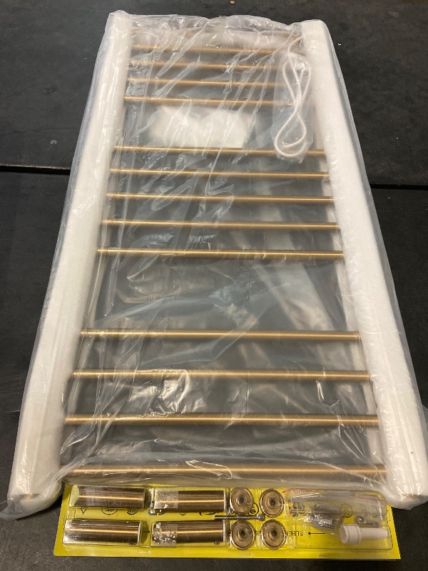 Photo 1 of Luxury 14 Bars Towel Warmer Rack, Wall Mounted Heated Towel Rack with Timer & Temperature Control, Electric Gold Towel Warmers for Bathroom (14 Bars Brushed Gold A, Hardwired)