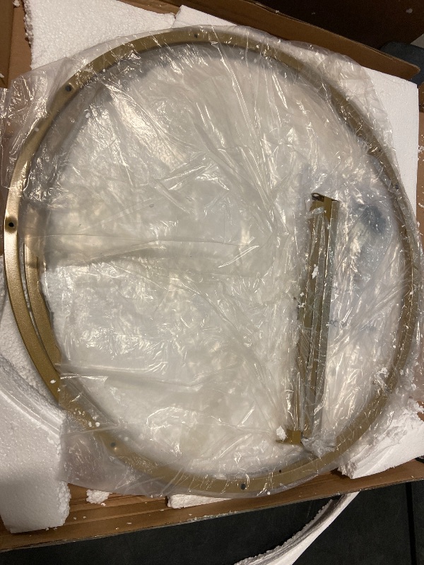 Photo 1 of Glass Coffee Table,Round Gold Coffee Table for Small Space,27" Modern Center Table,Glass Top Clear Coffee Table with Sturdy Metal Frame for for Living Room Home Office, Easy Assembly