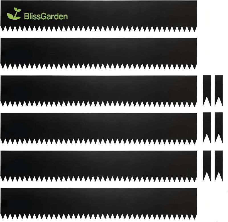 Photo 1 of Metal Landscape Edging 6 Pack 40" L x 8" H (20 FT Total),Galvanized Metal Garden Edging, Hammer-in,Flexible,and Easy-to-Install for Lawns,Garden and Yards,Black