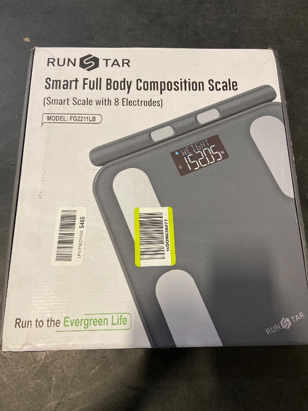 Photo 1 of RunStar Digital Bathroom Scale for Body Weight, Body Fat, BMI 28 Measurements, Innovative 8-Electrode Smart Scales FSA&HSA Eligible with Voice Prompt Function High Accurate Bluetooth Weight Machine