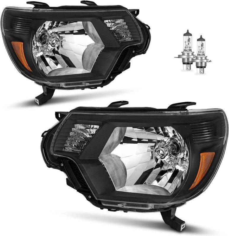 Photo 1 of Headlights Assembly for 2012-2015 Toyota Tacoma Halogen Headlamp Replacement, High/Low Beam W/Bulbs, Driver & Passenger Side