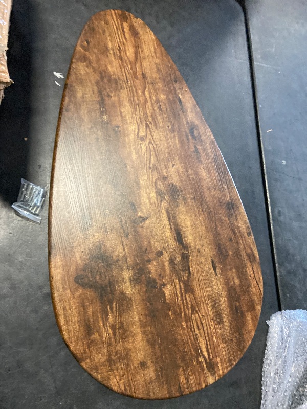 Photo 1 of Small Oval Coffee Table, Mid Century Modern Coffee Table for Living Room, 100% Solid Oak Wood Side Table End Tables for Home (Original Wood Color, 25.59''x17.51''x19.68'')