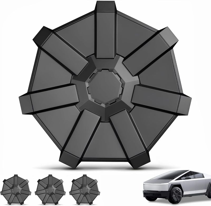 Photo 1 of 4PCS Wheel Hubcaps for Cybertruck, Tesla Cybertruck Accessories Wheel Cover ABS Black Durable Easy to Install Wheel Covers for Cyber Truck