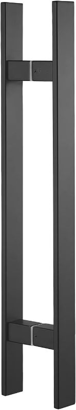 Photo 1 of Togu TG-6018 48 inches Solid Standoffs Heavy-Duty Commercial Grade-304 Stainless Steel Push Pull Door Handle/Barn Door Pull Handle/Glass Pulls, Matte Black Finish