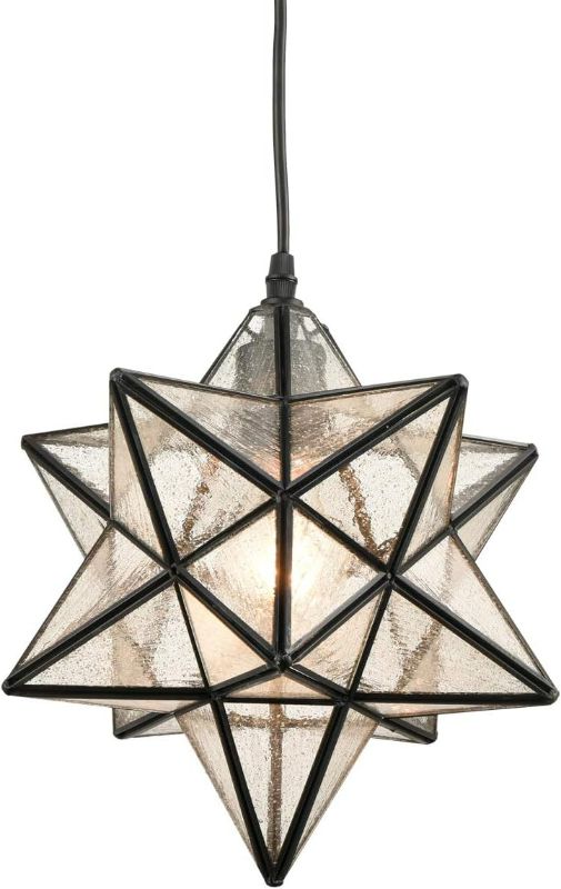 Photo 1 of DANSEER Seeded Glass Shade Industrial Moravian Star Light Pendant Lighting