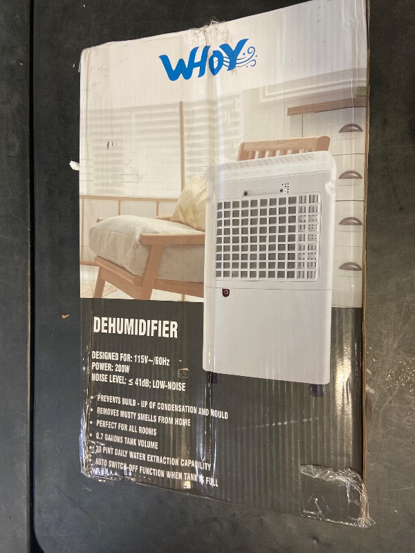 Photo 1 of Dehumidifier for Home, 2500-3000 Sq Ft, 60 Pints Max. Smart Compressor, Smart App-Controlled, With Drain Hose, Child Lock, Idea for Bedrooms, Basements, Laundry