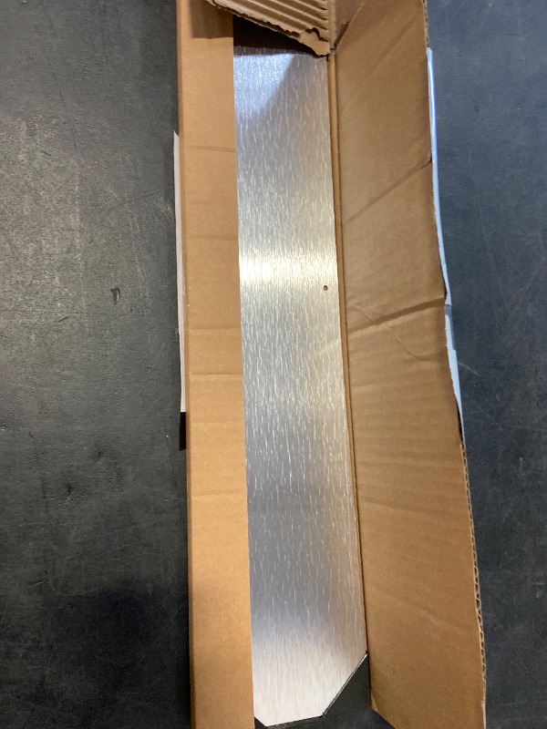 Photo 1 of Door Push Platee, Metal Kickplate for Bottom of Door,4x22 inch Aluminum Metal Plate Rounded Corners for Interior and Exterior Doors (Brushed Nickel 2 Pack)