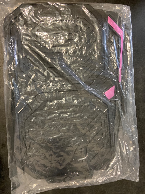 Photo 1 of PIC AUTO Heavy Duty Rubber Floor Mats, Pink Aluminum Film Car Mats Set, Front and Rear Car Mats with Anti-Slip Backing, All Weather Protection, Trim-to-Fit for Automotive SUV, Sedan, Van