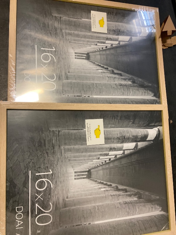 Photo 1 of DOAI ART 16x20 Poster Frame 2 Pack Oak, Woodgrain 16 x 20 Picture Frames for Horizontal or Vertical Wall Mounting, Scratch-proof Safe and Artistic Large Photo Frame Wall Art