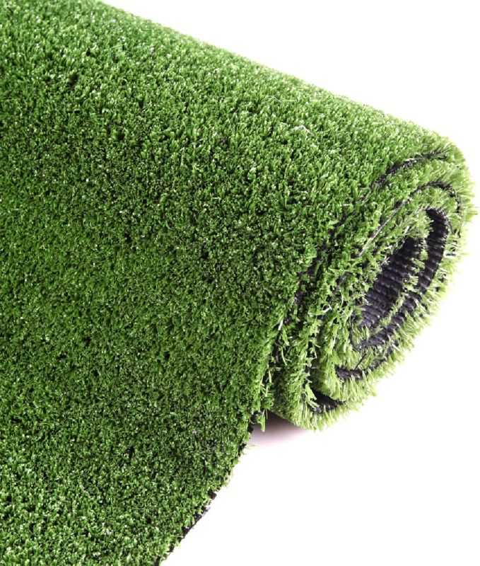 Photo 1 of Artificial Grass Turf, 10ft x 10ft 0.4" Pile Height, Indoor Outdoor Fake Astroturf Rug Carpet Mat for Balcony Decor Backyard Patio Backdrop Fence Wall Decorations Dogs