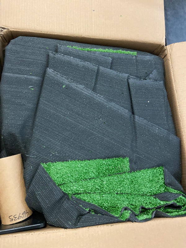 Photo 1 of Artificial Grass Turf, 10ft x 10ft 0.4" Pile Height, Indoor Outdoor Fake Astroturf Rug Carpet Mat for Balcony Decor Backyard Patio Backdrop Fence Wall Decorations Dogs