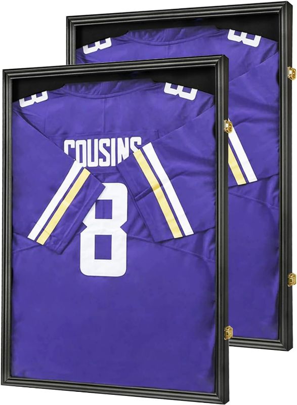 Photo 1 of Jinchuan Jersey Frame Display Case Shadow Box Lockable with UV Protection for Baseball Basketball Football Soccer Hockey Sport Shirt