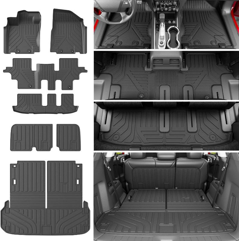 Photo 1 of 7 Seats Floor Mat Compatible with 2013-2020 Nissan Pathfinder Cargo Mat Floor Liner 14-20 Infiniti QX60 13 JX35 2nd Backrest Trunk Liner Replacement for 2013-2020 Nissan Pathfinder Accessories