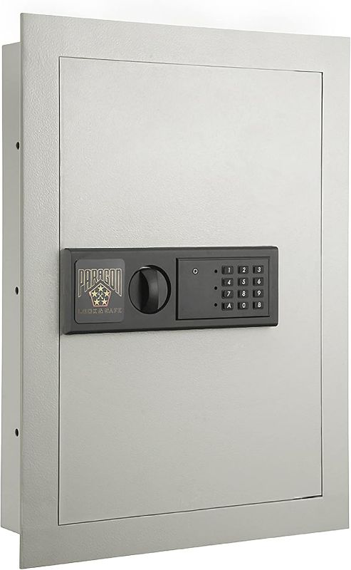 Photo 1 of In-Wall Safe - Home or Business Safe with LED Keypad and 2 Manual Override Keys - Protects Cash, Jewelry, Passports, and More by Paragon Safes (Cream)