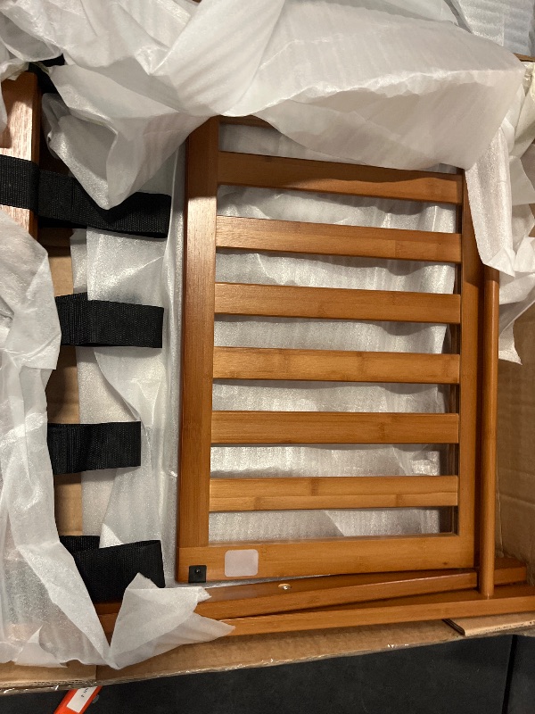 Photo 1 of Smuxee Fully Assembled Walnut Luggage Racks Pack of 2, Upgraded Bamboo Foldable Suitcase Stand with 5 Nylon Straps, Luggage Holder with Shelf for Guest Room Bedroom Hotel