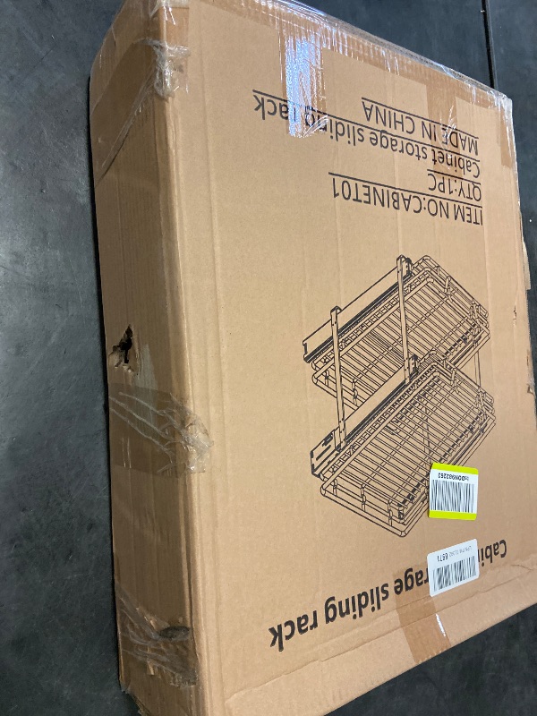 Photo 1 of 2-Tier Kitchen Cabinet Pull Out Shelf and Drawer Organizer Slide Out Pantry Storaqe Basket in Multiple Sizes (18" W x 21" D)