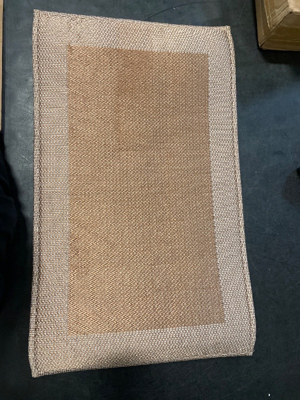 Photo 1 of Kitchen Mats for Floor, Super Absorbent Kitchen Rugs Non Slip Washable, Soft Linen Braided Kitchen Runner Rug, Standing Mat Kitchen Sink Mat, Easy to Clean, Brown 17x30