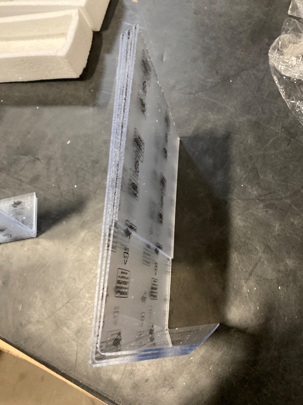 Photo 1 of 3 Pack Acrylic Sign Holder 8.5 x 11 Clear Display Table Signs Stand, Double Sided T Shape Flyer Holder Plastic for Picture Paper Frame Holder Home Office Menu Retail Show Fair, transparent