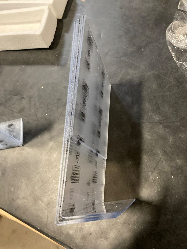 Photo 1 of 3 Pack Acrylic Sign Holder 8.5 x 11 Clear Display Table Signs Stand, Double Sided T Shape Flyer Holder Plastic for Picture Paper Frame Holder Home Office Menu Retail Show Fair, transparent