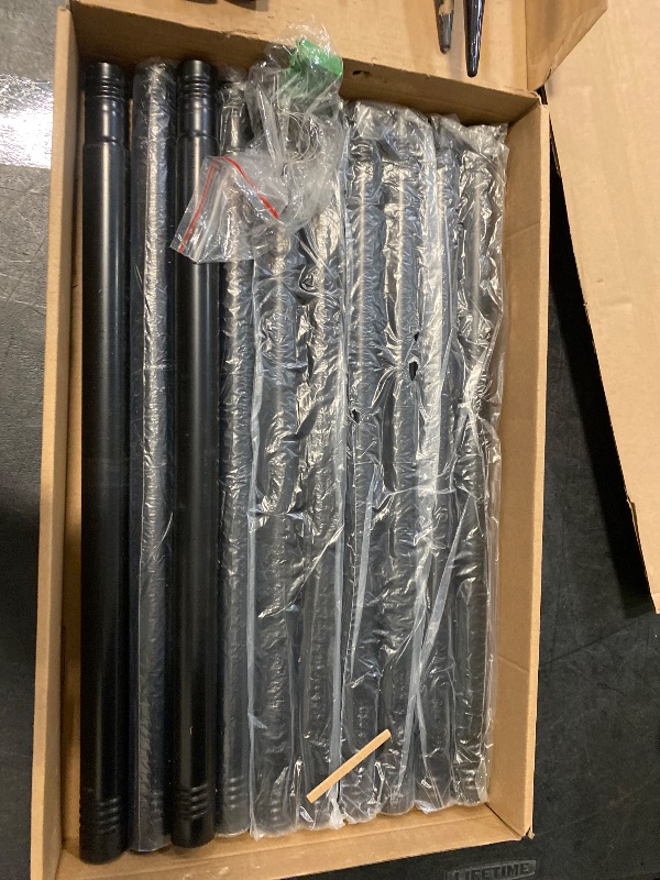 Photo 1 of AILBTON 10Ft String Light Poles 2 Pack,Light Poles for Outside Lights,Outdoor with Fence Brackets Hanging Lights,Metal Stand Deck Patio Backyard