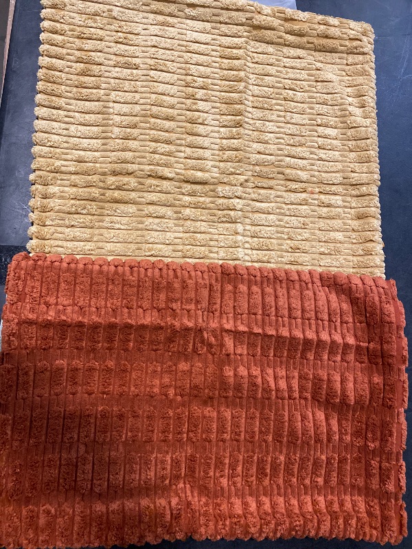 Photo 1 of Fancy Homi 4 Pack Multi Color Decorative Throw Pillow Covers 18x18 Inch for Living Room Couch Bed Sofa, Farmhouse Boho Fall Home Decor, Soft Striped Corduroy Square Cushion Case 45x45 cm