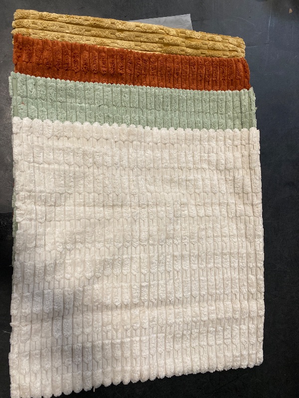 Photo 1 of Fancy Homi 4 Pack Multi Color Decorative Throw Pillow Covers 18x18 Inch for Living Room Couch Bed Sofa, Farmhouse Boho Fall Home Decor, Soft Striped Corduroy Square Cushion Case 45x45 cm