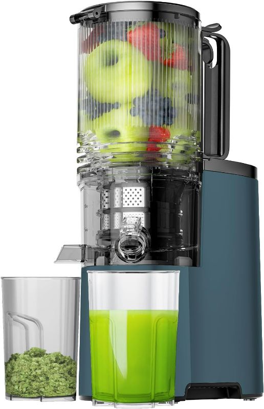 Photo 1 of Cold Press Juicer, 5.8" Wide Feed Chute Juice Extractor Machine with 400W, High Juice Yield, Slow Masticating Juicer for Whole Vegetables & Fruits, Premium Silver